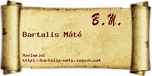 Bartalis Máté névjegykártya