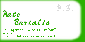 mate bartalis business card